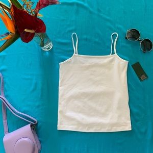 White Crop Tank Top